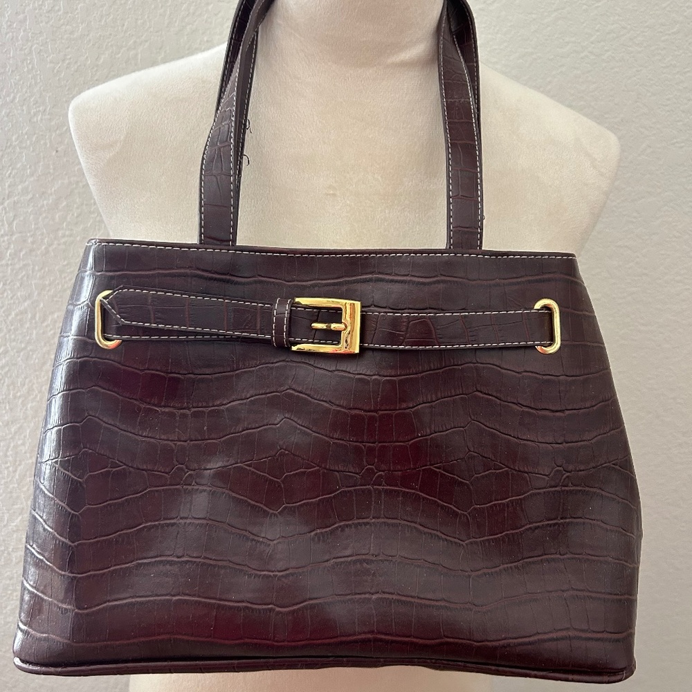 Women's Brown Alligator Skin Pattern‎ Purse | Gently Used